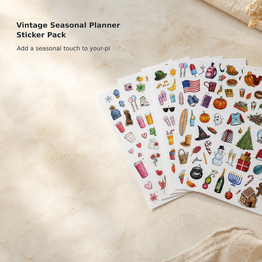 Vintage Seasonal Planner Sticker Pack