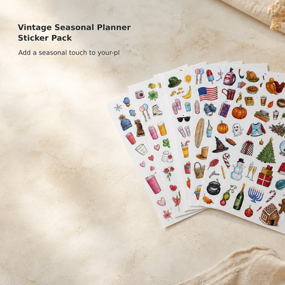 Vintage Seasonal Planner Sticker Pack