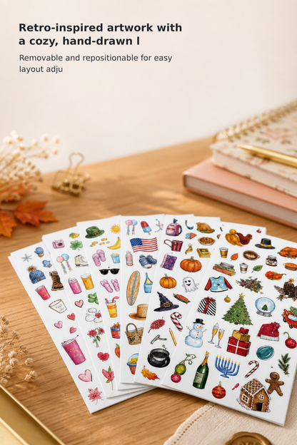 Vintage Seasonal Planner Sticker Pack